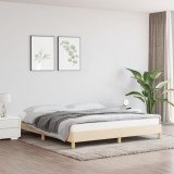 Cadru Pat Gossi 180x200 cm, Textil Crem, Lamele din Placaj, Suport Stabil - Fara Saltea