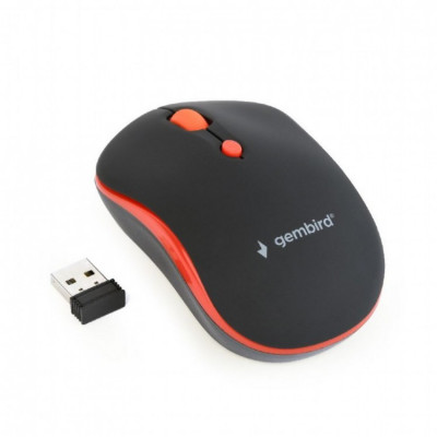 Mouse wireless Gembird MUSW-4B-01-R, USB Nano receiver, 1600 DPI, Alb foto