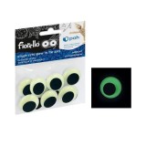 Accesorii creatie - ochi mari plastic, negru, 25mm, fosforescenti, set 10 buc, Fiorello, GR-KE10-25F / 170-2562