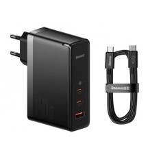 Incarcator priza Fast Charge 3in1 + cablu Type-C Baseus GaN5 Pro, 140W, negru foto