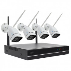 Kit supraveghere video PNI House WiFi660 DVR NVR si 4 camere wireless de exterior 3MP IP66