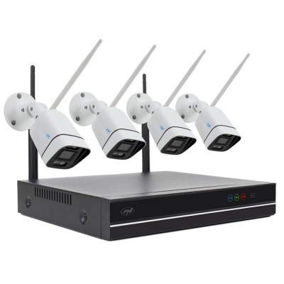 Kit supraveghere video PNI House WiFi660 DVR NVR si 4 camere wireless de exterior 3MP IP66 foto