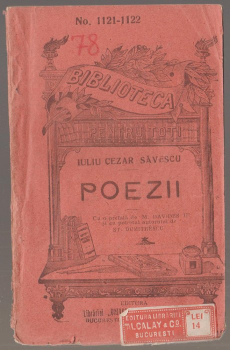 Iuliu Cezar Savescu - Poezii - timbru Editura Alcalay