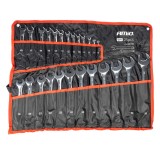 Set chei combinate fixe inelare AMiO 04195, 25 bucati, 6-32 mm, otel crom-vanadiu CRV, pentru atelier auto, garaj si lucrari de montaj