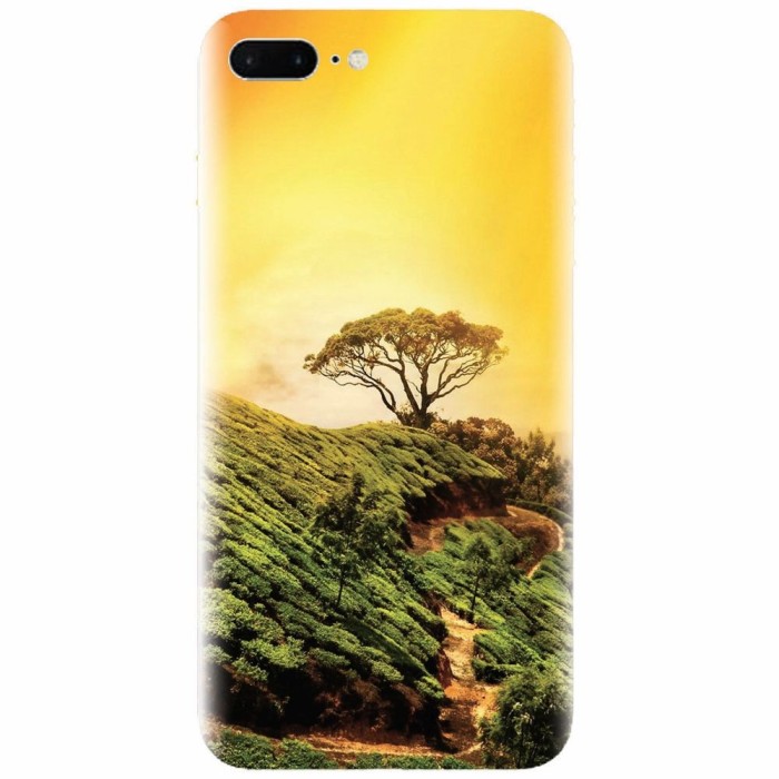 Husa silicon pentru Apple Iphone 7 Plus, Hill Top Tree Golden Light