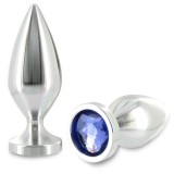 Metal Hard-Anal Plug Aluminiu Crystal Color Medium 8.89 cm