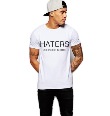 Tricou barbati alb - Haters - S foto