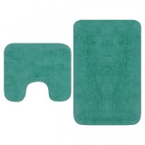 Set covorașe baie, 2 buc., textil, turcoaz, vidaXL
