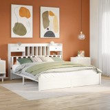 Cumpara ieftin Pat cu bibliotecă fără saltea, 180x200 cm, lemn masiv de pin
