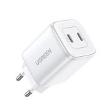 INCARCATOR retea Ugreen, Nexode &amp;quot;CD294&amp;quot; Quick Charge 45W GaN, 2 x USB Type-C, alb &amp;quot;15327&amp;quot; (timbru verde 0.18 lei) - 6941876213276