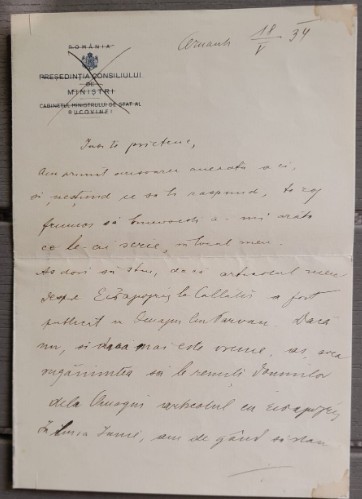 1934 Cernăuți / Scrisoare Teophil Sauciuc - Săveanu ptr I Andriesescu istorie