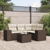 Gossi set canapele de gradina cu perne, 5 piese, maro, poliratan