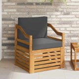 vidaXL Canapea de exterior Lemn de acacia solid și poliester natural 3436372