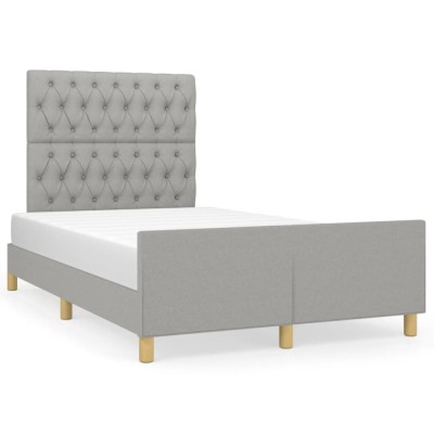 vidaXL Cadru de pat fără saltea țesătură gri deschis 120x190 cm 3270534 foto