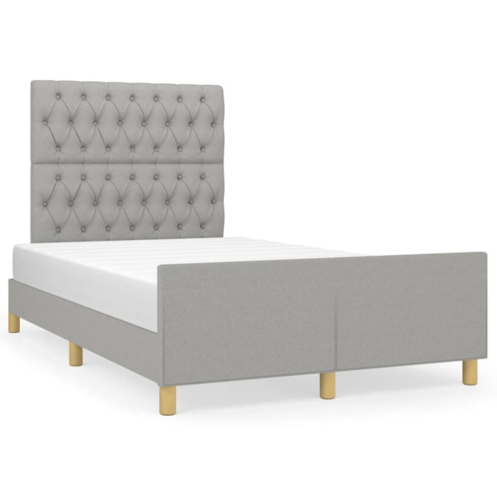 vidaXL Cadru de pat fără saltea țesătură gri deschis 120x190 cm 3270534