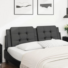 vidaXL Pernă pentru tăblie pat, negru, 160 cm, piele artificială