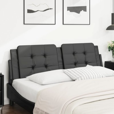 vidaXL Pernă pentru tăblie pat, negru, 160 cm, piele artificială 374866 foto