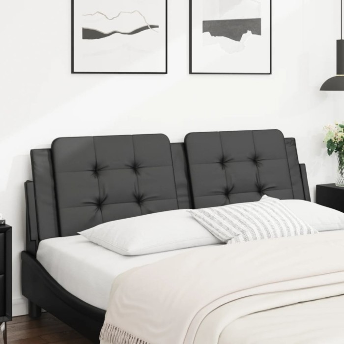 vidaXL Pernă pentru tăblie pat, negru, 160 cm, piele artificială 374866