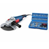 Cumpara ieftin Flex Polizor Unghiular 3000 W, 230 mm Motoyama Japan + Trusa chei 46 piese Cadou, Putere Extrema Pentru Lucrari Grele