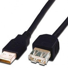 Cablu date si incarcare Assmann USB F (mama) - USB M (tata) prelungitor, 3 metri, negru