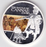 Tuvalu 1 Dollar 2009 Elizabeth II Battle of Cannae proof