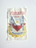 Ecuson Textil RAR &bdquo;FORUM '84 CRAIOVA&rdquo; &ndash; Pionieri RSR &ndash; Colecție / Memorabilia, Ecuson BRODAT, Piesă de Protocol