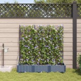 Cumpara ieftin Ghivece de Grădină 1 buc Zăbrele Gri 120 x 40 x 126 cm Plastic