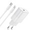 Incarcator Fast Charge 20W si Cablu de Date Fast Charge 1M Type-C-Lightning, Compatibil cu iPhone 14 / 14 Pro