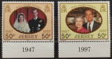 BC69, Jersey 1997, set serie+timbrul de la colita Regina Elisabeta a II-a (2 poze)