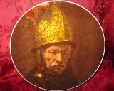 FARFURIE / TABLOU PORTELAN BAVARIA - REMBRANDT - OMUL CU COIFUL DE AUR 29.5 CM