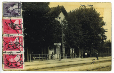 2486 - HATEG, Hunedoara, Railway Station - old postcard - used - 1930 - TCV foto