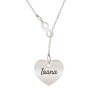 Infinity Love - Colier asimetric argint 925 cu infinit si inima personalizata