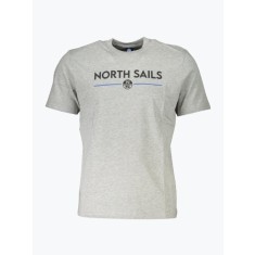 Tricou barbati din bumbac cu croiala Regular fit si imprimeu cu logo gri, S