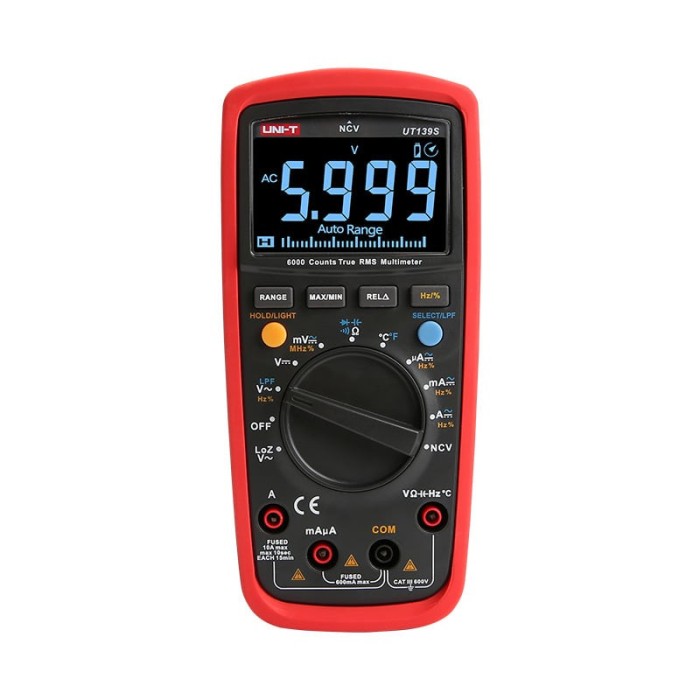 multimetru digital, UNI-T, UT139C, 60mV-0.6kV, 600&micro;A-10A