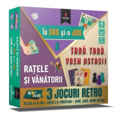 Set 3 jocuri Tiki-Tan, colectia Cu cheia la gat - Ratele si vanatorii, In sus si-n joc, Tara, tara, vrem ostasi