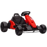 AIYAPLAY Go-Kart electric 24V, mod Drift, scaun reglabil, centură de siguranță &icirc;n 5 puncte, funcție muzicală, claxon, 6-12 ani Roșu | Aosom Romania
