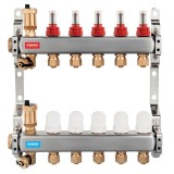 DISTRIBUITOR COLECTOR 5 CAI FERRO SN-RZP05S INOX 1 CU DEBITMETRE RACORD 16X2MM