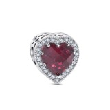 Cumpara ieftin Charm/talisman argint 925, JW1175, model inima rosie, placat cu rodiu