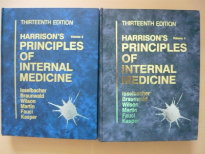 HARRISON&amp;#039;S PRINCIPLES OF INTERNAL MEDICINE ( 2 vol. ) - 13TH EDITIONS - 1994 foto