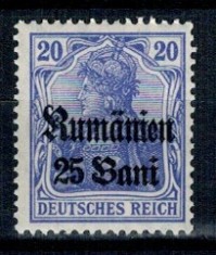 1917 - Ocupatia germana in Romania, supratipar, Mi.No.2 neuzat foto