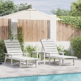 vidaXL Șezlonguri 2 buc Albe 162x53x98.5 cm HDPE