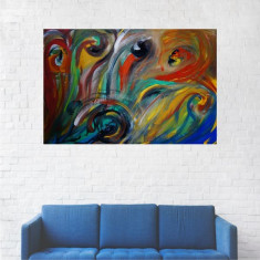 Tablou Canvas, Pictura Multicolora Abstracta, Cercuri - 40 x 60 cm foto