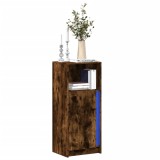 Dulap living Gossi cu LED, stejar fumuriu, 42.5x34x100 cm, lemn prelucrat - modern, spatios, iluminare RGB