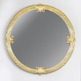 Cumpara ieftin Oglinda perete din lemn rotunda Golden Luxe 60 cm