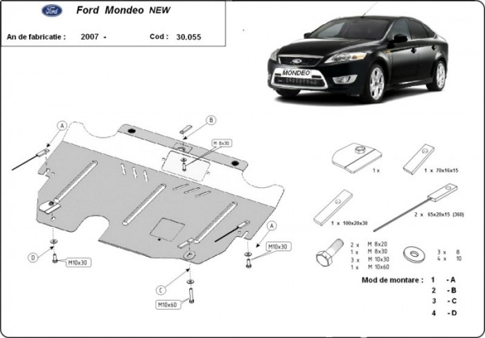 Scut motor metalic Ford Mondeo 2007-2014