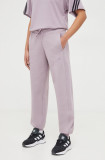 Adidas pantaloni de trening culoarea violet, uni IW1283