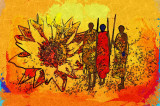 Tablou canvas Africa retro vintage arta91, 75 x 50 cm