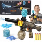 Pușcă jucărie automată 3&icirc;n1 pentru bile gel, săgeți din spumă și apă, cu acumulator