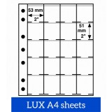 LUX PVC - foi pentru cartonase monede format 50/50 mm., 10 bucăți in pachet, format Grande