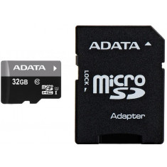 Micro secure digital card adata 32gb ausdh32guicl10-ra1 clasa 10 cu adaptor sd (pentru telefon)